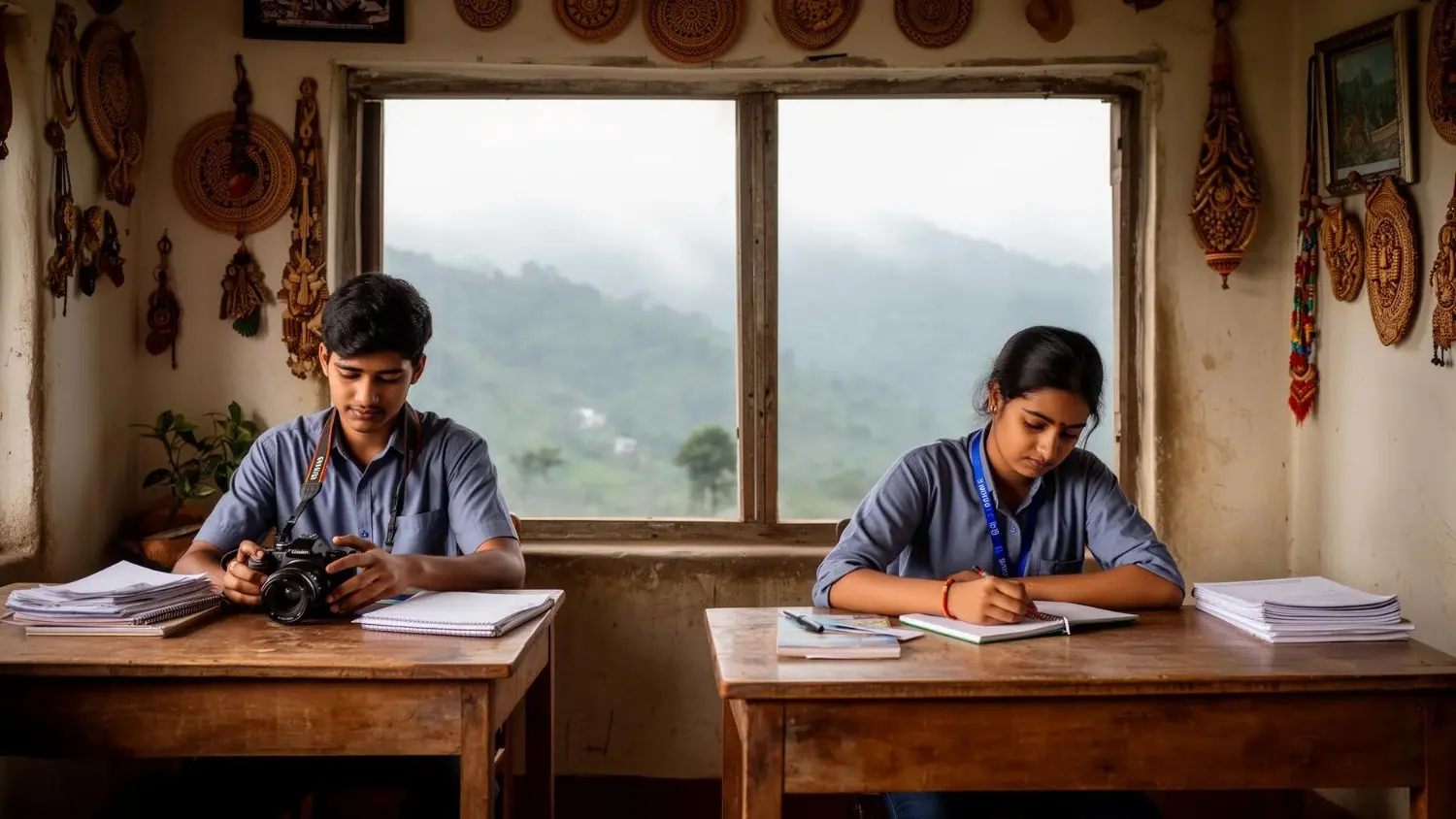Interns documenting nature